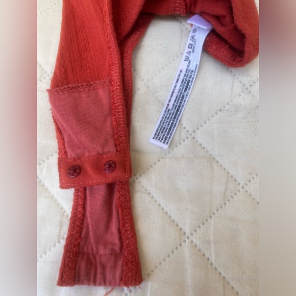 intimately free people red corset style short sleeve thing body suit sz. s - Picture 10 of 10